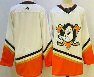 Mens Anaheim Ducks Blank White 2022 Reverse Retro Authentic Jersey